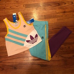 Adidas Originals Crop Tank With Tights Set
